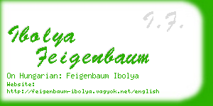 ibolya feigenbaum business card